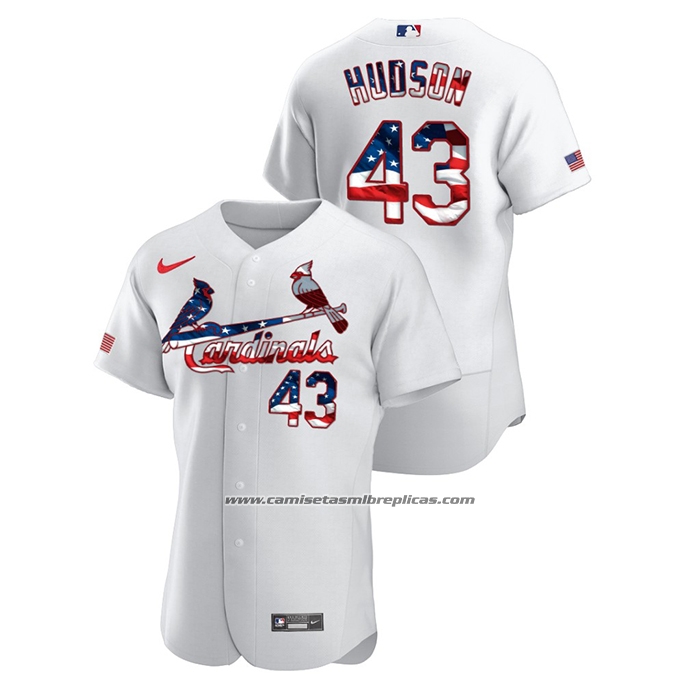 Camiseta Beisbol Hombre St. Louis Cardinals Dakota Hudson 2020 Stars & Stripes 4th of July Blanco